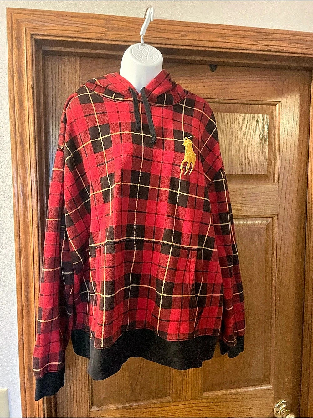 Polo Ralph Lauren Martin Red Plaid Pile Fleece Hoodie Fleece Hoodie Size 2XB